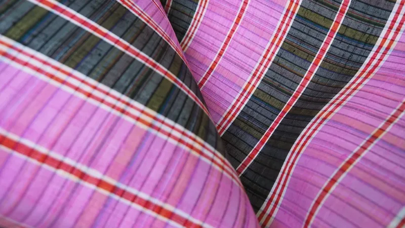 Silk Plaid, Soft Textured, Pink and Black