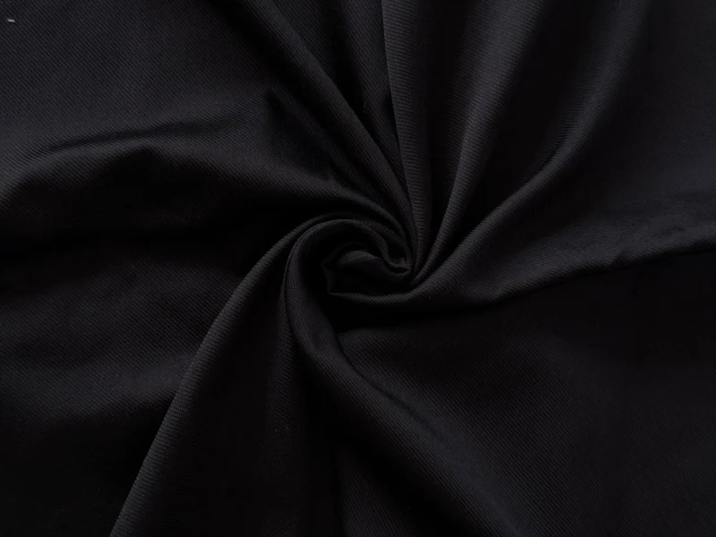 Solid-Colour Silk, 4-Shaft Fine Stripe Weave, Black