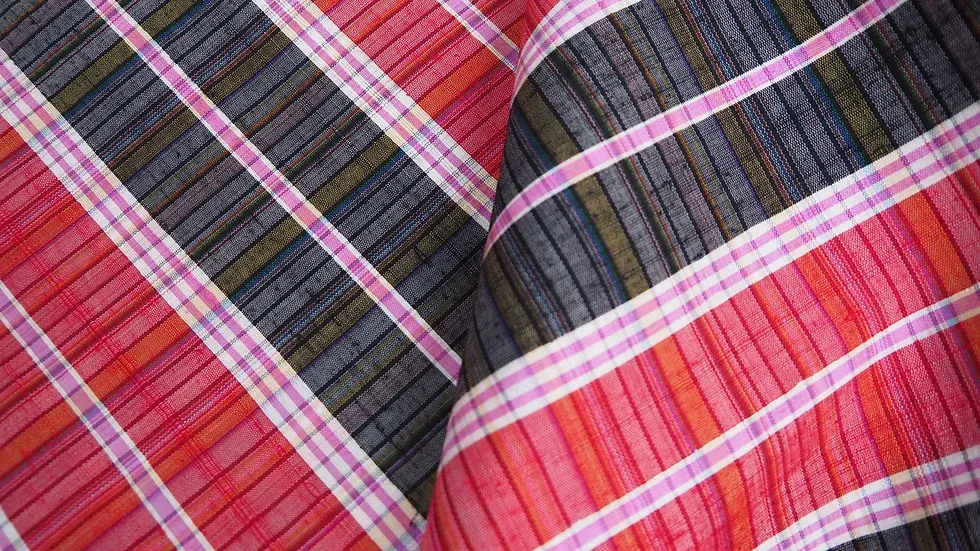 Silk Plaid, Soft Textured, Red and Black