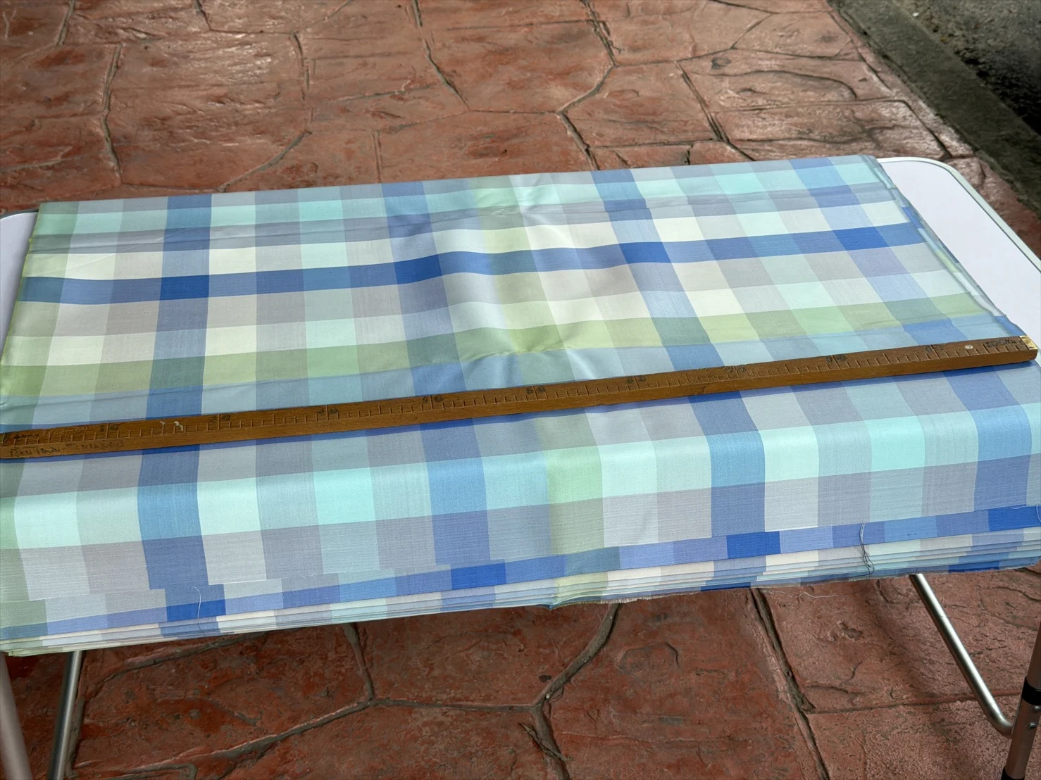 Silk Multicolour Stripe, Light Blue and Green