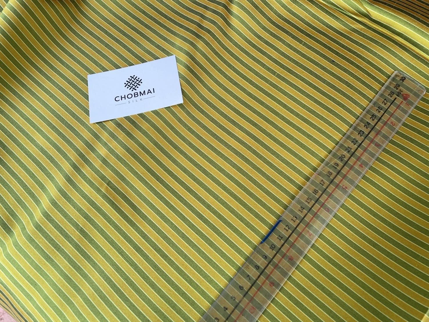Silk Multicolour Stripe, Green and Yellow