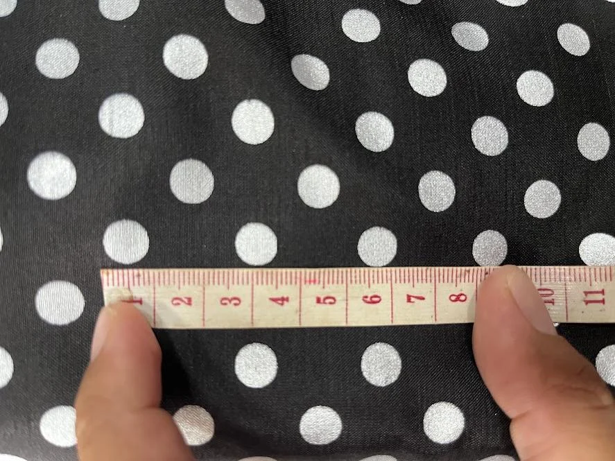 Printed Silk, Polka Dot Print, Black