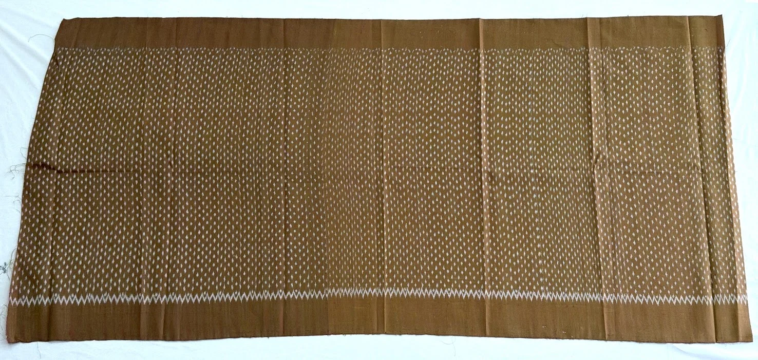 Ikat Silk, 2-Shaft, Dot Pattern, Brown