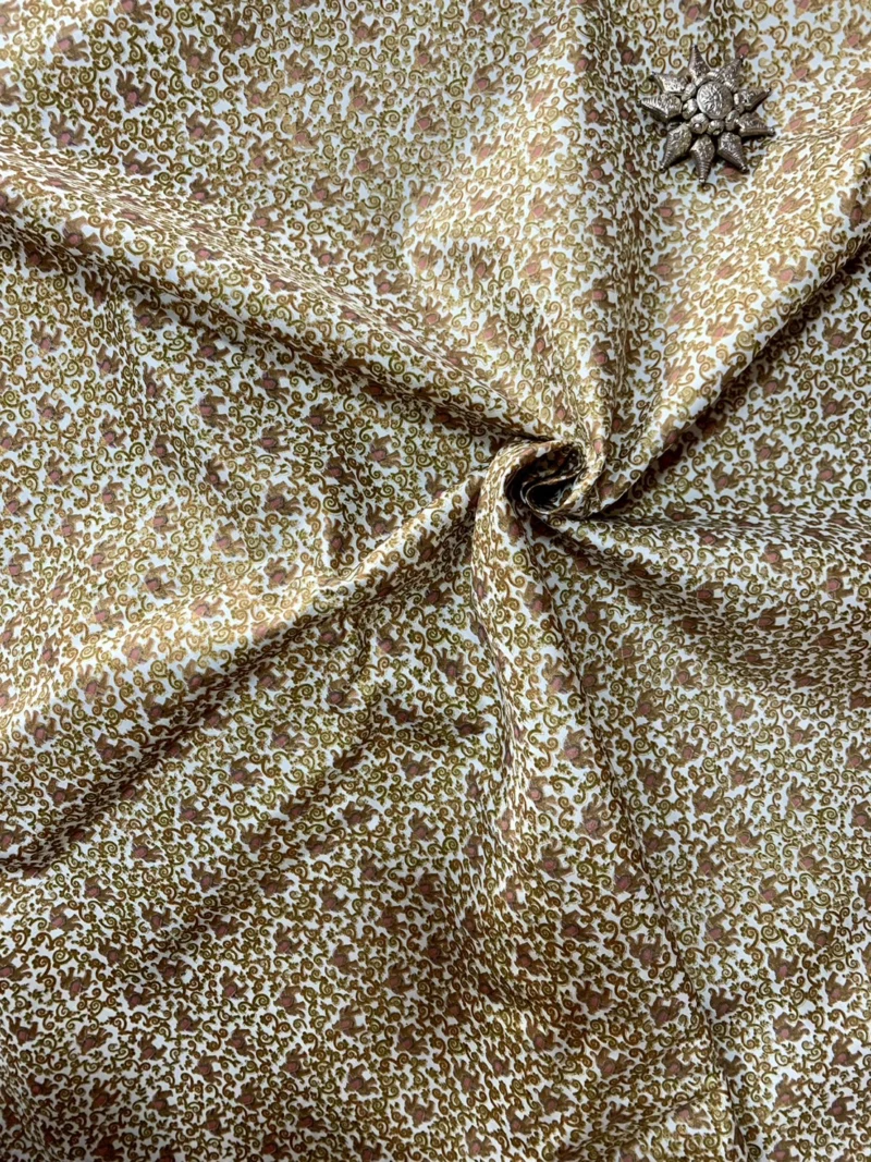 Printed Silk, Smooth Weave, Elephant Print, Multicolour