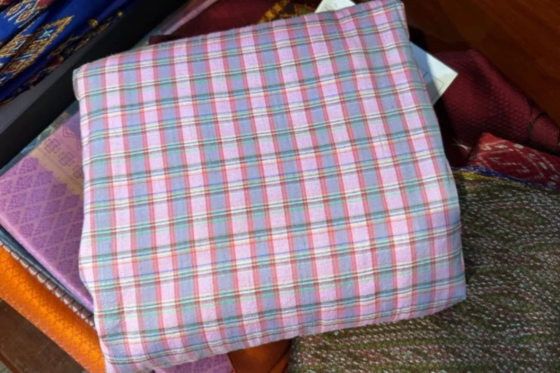 Silk Plaid, Smooth Weave, Soft, Grey and Pink