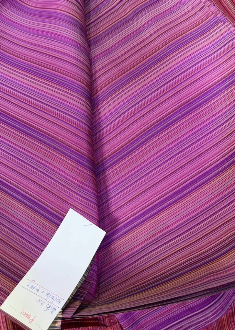 Silk Multicolour Stripe, Rose-Apple Pink