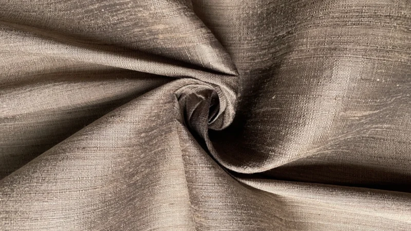 Naturally Dyed Slubbed Silk, Heavy Textured, Coffee Brown