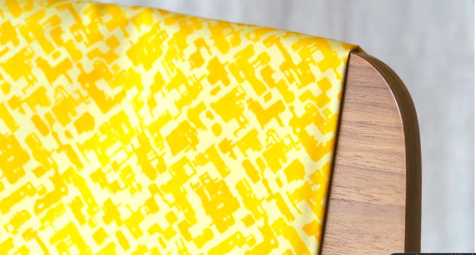 Printed Silk, Smooth Weave, 2-Ply, Yellow Ground