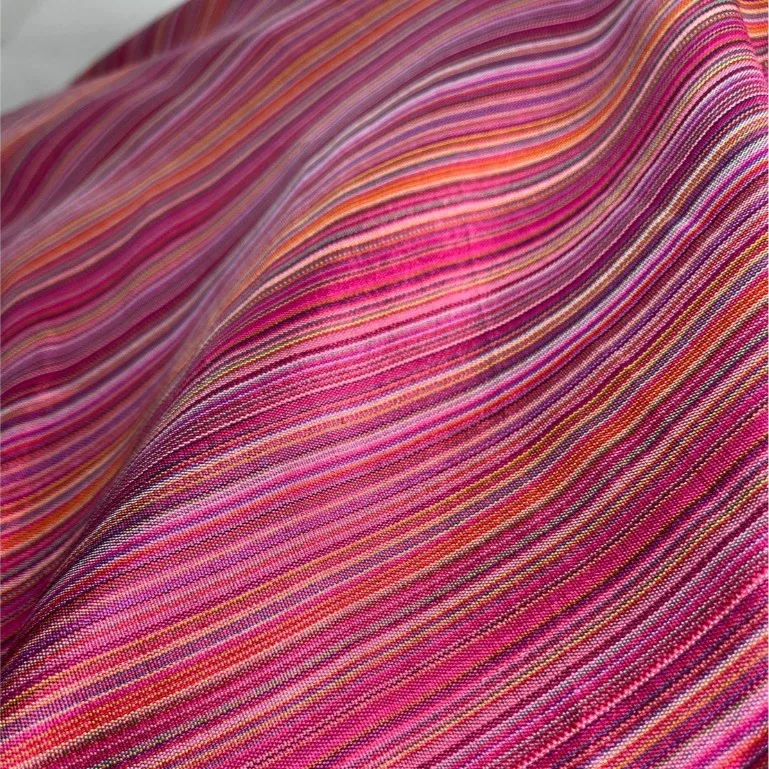 Silk Multicolour Stripe, Pink-Red and Ruby