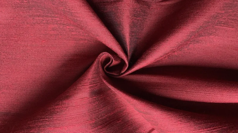 Naturally Dyed Slubbed Silk, Heavy Textured, Deep Lac Red
