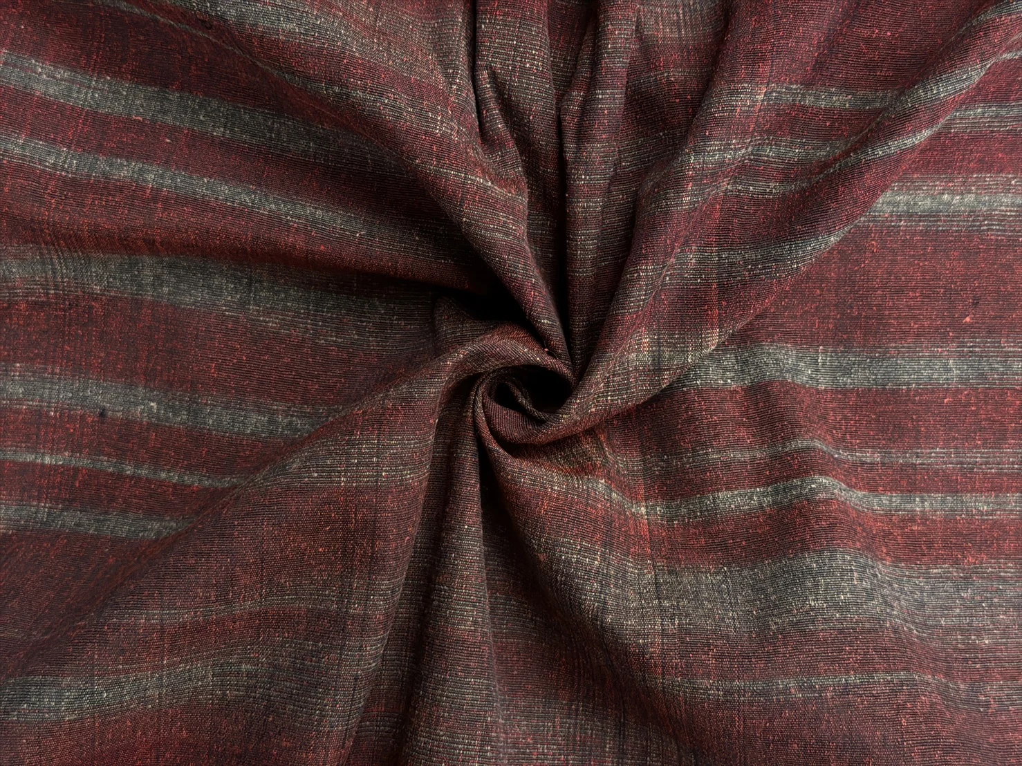 Silk, Heavy Textured, Rain Pattern, Red and Grey