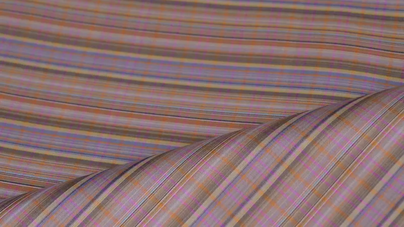 Silk Plaid, Smooth Weave, Deep Plum and Brown