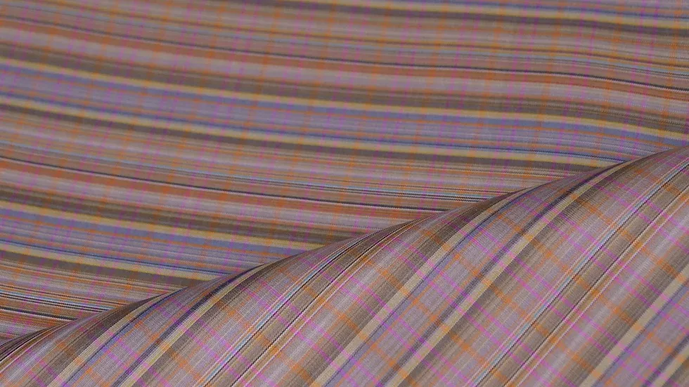 Silk Plaid, Smooth Weave, Deep Plum and Brown