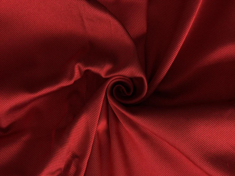 Solid-Colour Silk, 4-Shaft Fine Stripe Weave, Bright Red