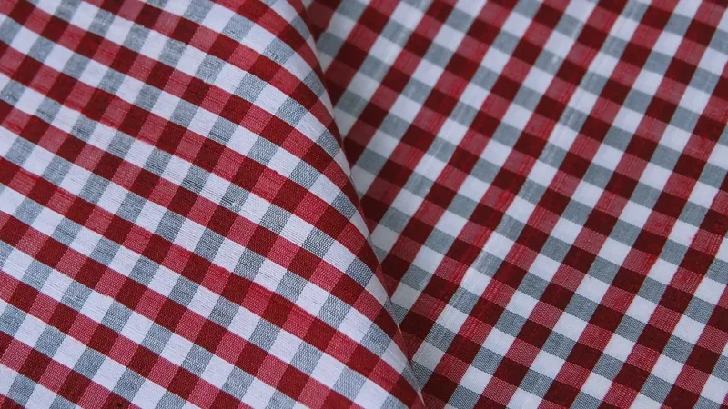 Silk Plaid, Soft Textured, Grey and Red