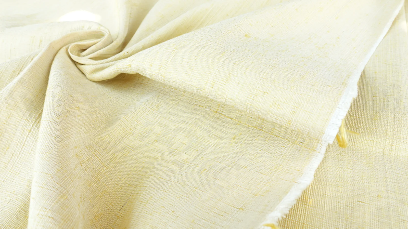 Slubbed Silk, Heavy Textured, Light Yellow