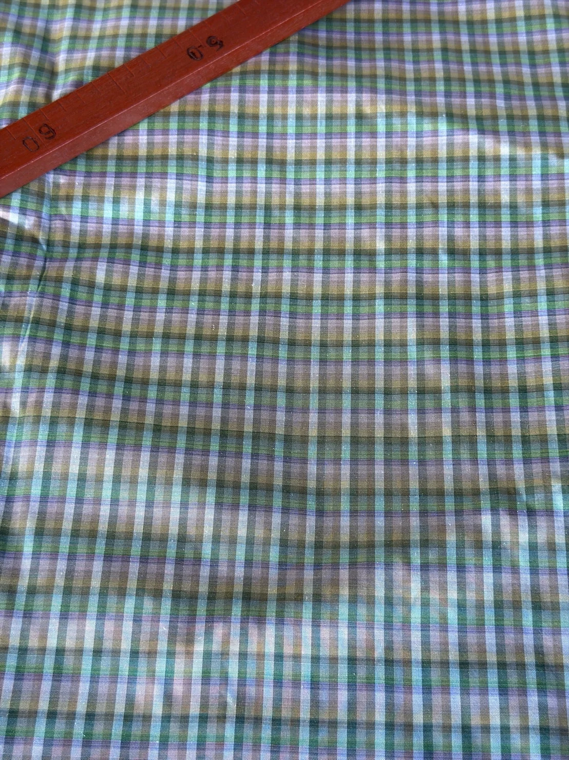 Silk Plaid, Smooth Weave, Grey and Brown