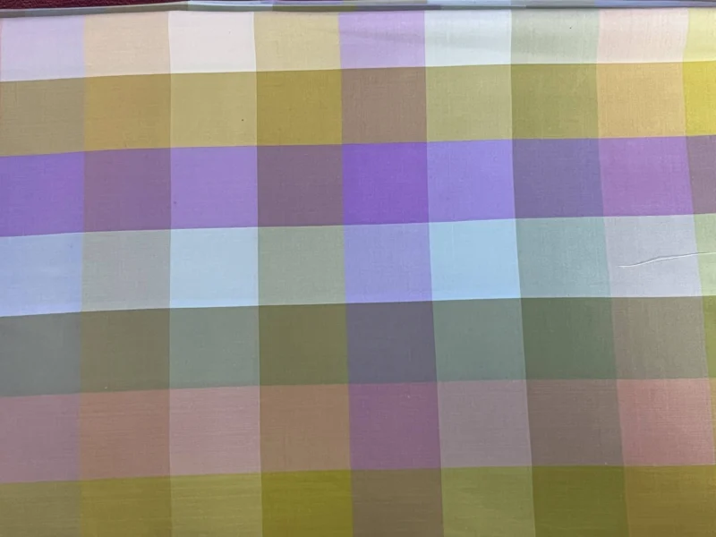 Silk Multicolour Stripe, Check Pattern, Cool Pastel Tones