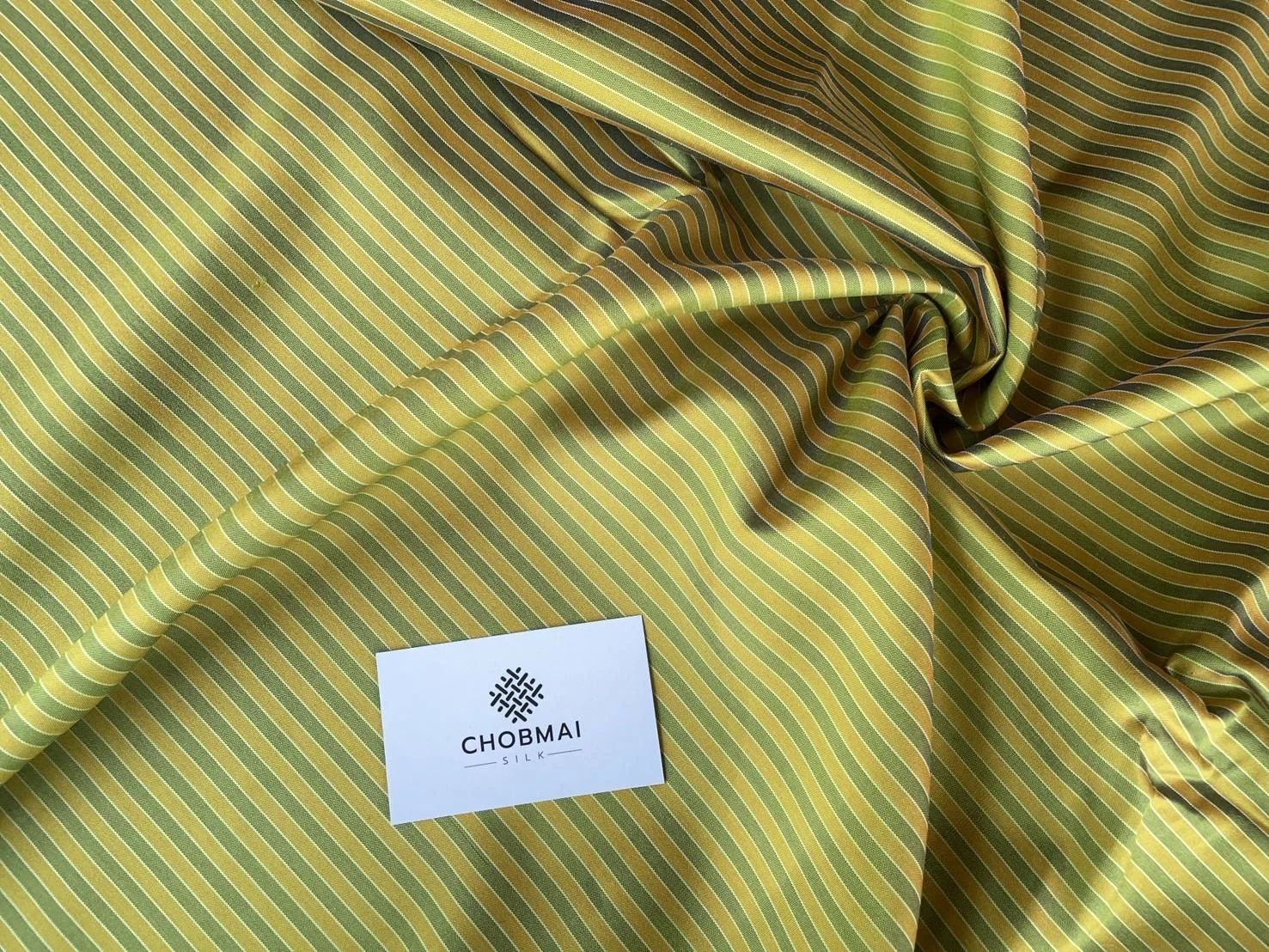Silk Multicolour Stripe, Green and Yellow