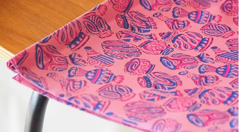 Printed Silk, Smooth Weave, 2-Ply, Pink Ground