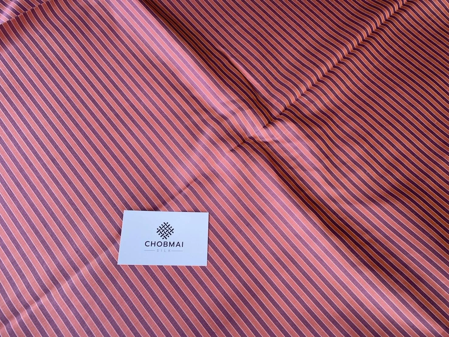 Silk Multicolour Stripe, Pink and Salmon Orange
