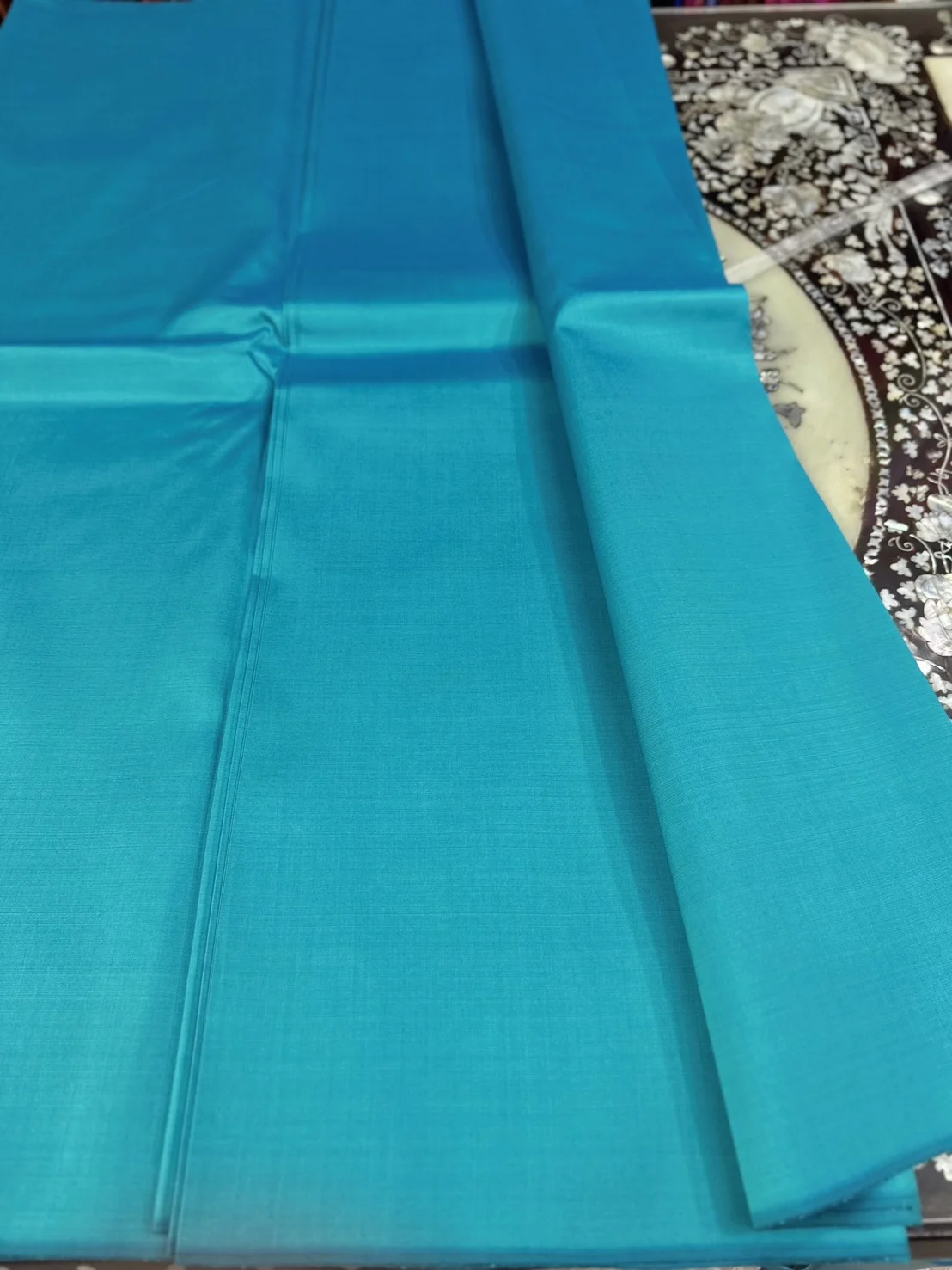Solid-Colour Silk, Smooth Weave, 2-Ply, Turquoise