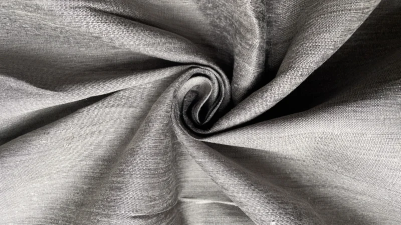 Naturally Dyed Slubbed Silk, Heavy Textured, Grey