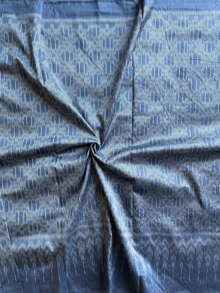 Ikat Silk, 2-Shaft, Kan Yaeng Pattern, Indigo Blue