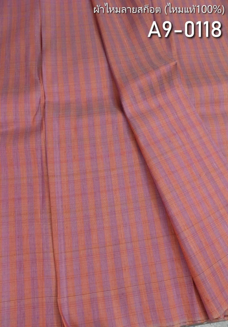 Silk Plaid, Soft Textured, Orange and Pink