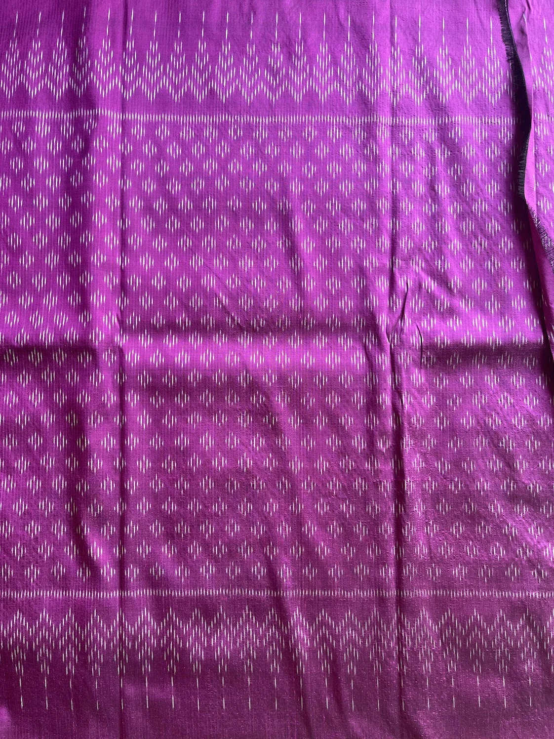 Ikat Silk, 2-Shaft, Pikul Pattern, Dark Pink
