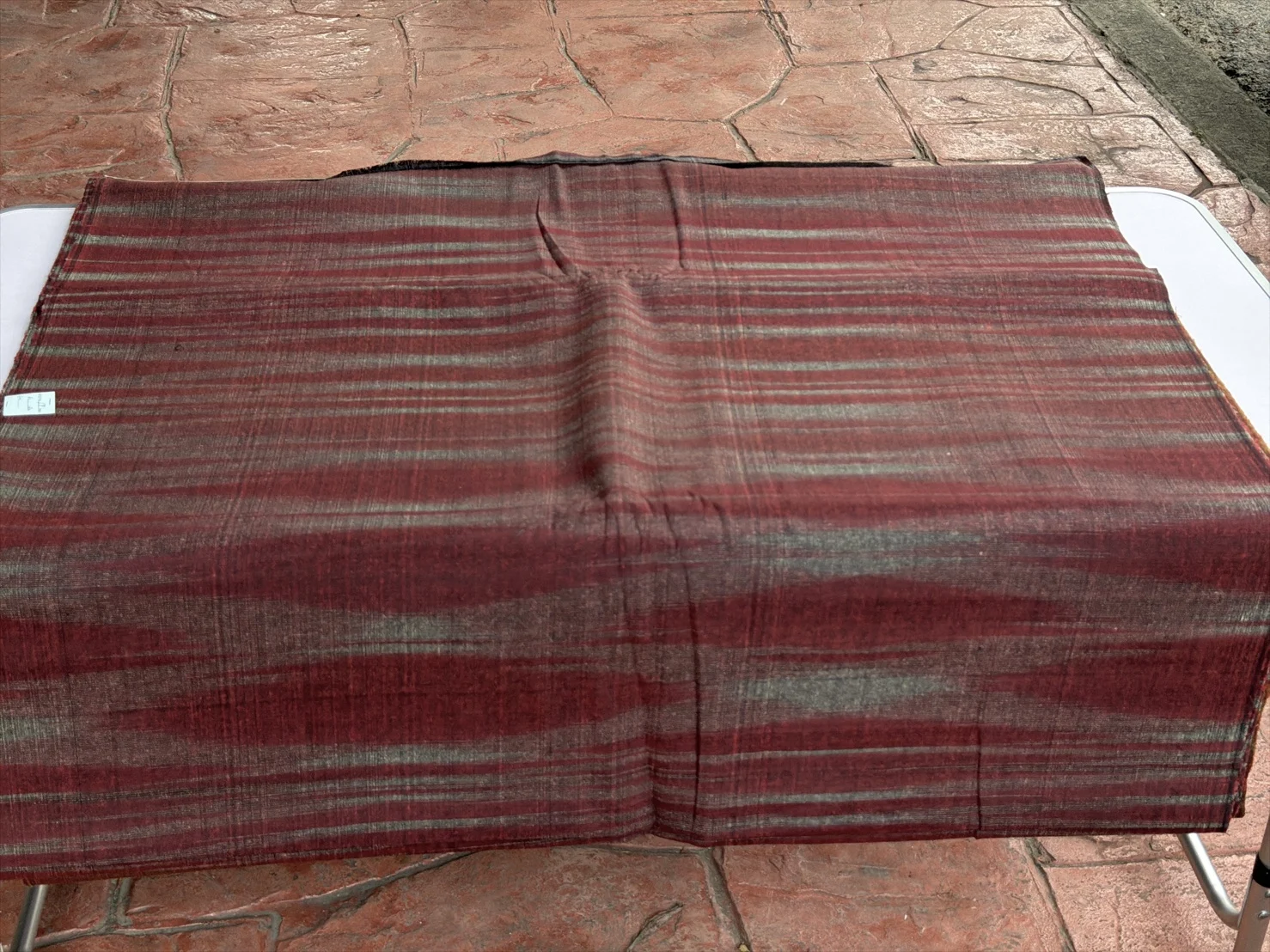 Silk, Heavy Textured, Rain Pattern, Red and Grey