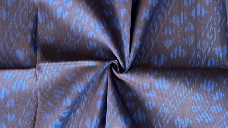 Ikat Silk, 2-Shaft, Dok Rak Pattern, Navy